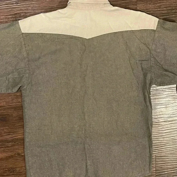 Panhandle Slim Men’s Western Brown Tan Long sleeve Button‎ Down 15.5 34 - Picture 4 of 8